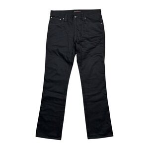 Nudie Slim Jim Organic Dry Black Cotton Slim Fit Bootcut Jeans Mens 34